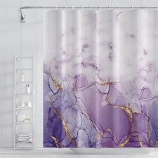 Abstract Marble Bathroom Shower Curtain Gradient 48"W x 72"L Pack of 1 Purple