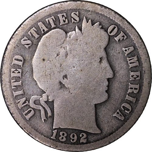 1892 10c Barber Dime ~ Good