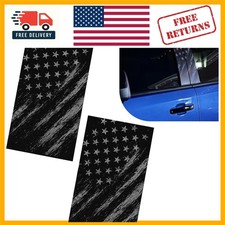Customizable 2 Pcs Black White Aged American Flag Car Decals - Easy Install Customizable 2 Pcs Black White Aged American Flag Car Decals - Easy Install
