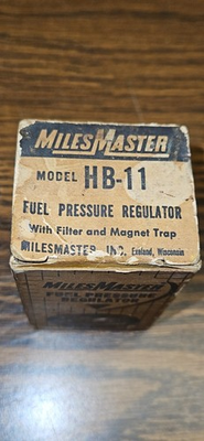 #ad Vintange MILES MASTER FUEL PRESSURE REGULATOR HB 11 Untested Parts $45.75
