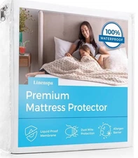 Linenspa Waterproof Mattress Protector – King, White, Open Box