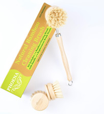 Dishwashing Brush Dish Brush Bamboo Wood Dish Brushes with Handle, Premium Quali