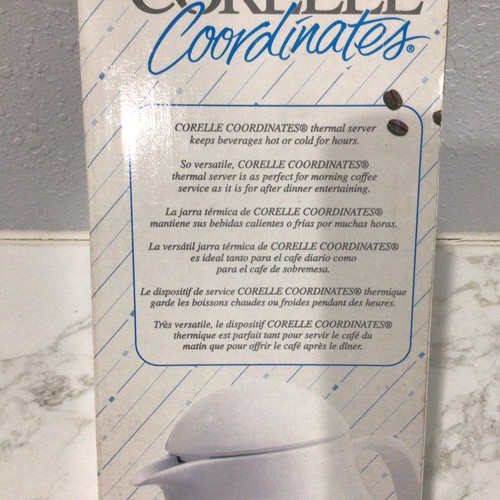 vintage 1993 corelle coordinates English breakfast pattern thermal server blue - Picture 3 of 6
