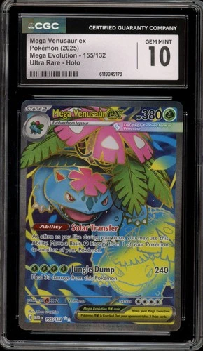 Pokemon Mega Venusaur ex Mega Evolution Ultra Rare #155 CGC 10 Gem Mint