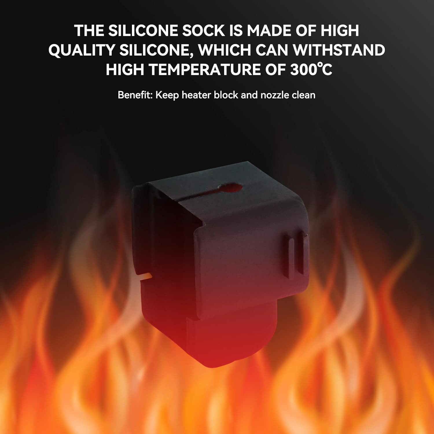 3D Printer Hotend 5Pcs Black Silicone Sock Heater Block Silicone Cover for Bambu