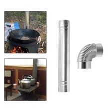 Stove Pipe, Flue Extension Tube, Portable Place Boiler Heater Exhaust Pipe for