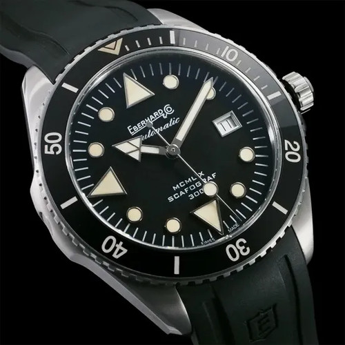 Eberhard Scafograf 300 MCMLIX 41034.VS CP Stainless Steel Blac...