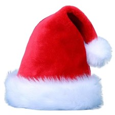 Zhzrche Velvet Christmas Hat for Kids,Santa Xmas Hats Comfort Small, Red