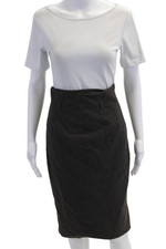 Robert Rodriguez Womens Hook Closure Slit Hem Pencil Skirt Gray Size 4