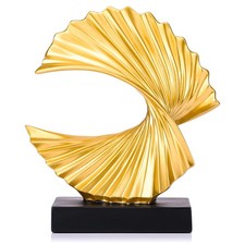 Gold Wave Sculpture,Modern Ocean Wave Home d cor Accents Ornament,Resin Art S...
