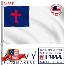 Christian Flag 3x5 Outdoor Double Sided Heavy Duty Vivid Color Brass Grommets