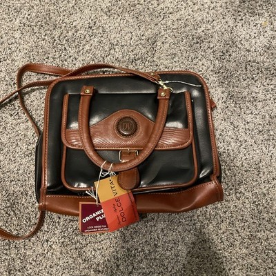Leather Crossbody Bag Dolce Vita Jackson Satchel Two Tone Structured Retro Purse