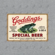 Vintage Goddings Beer Sign Metal Reproduction PA Brewery Memorabilia #884590