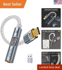 HiFi USB-C to 3.5mm Audio Adapter with Dual Chip DAC Silver-Plated Cable