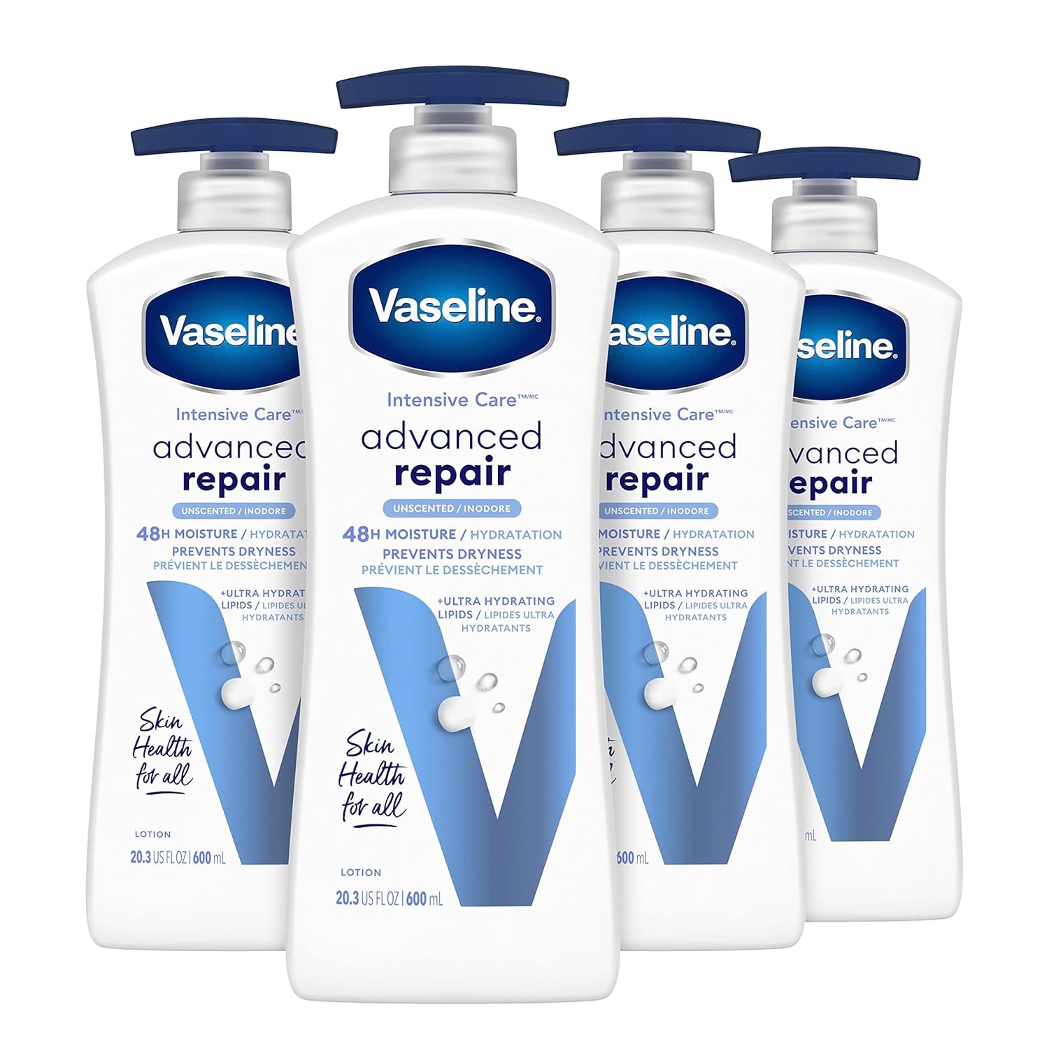 Vaseline Advanced Repair Unscented Moisture Lotion 20.3oz 4-Pack