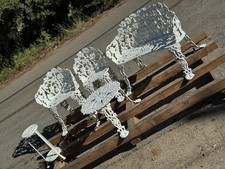 Mid Century Cast Iron Grapevine Garden Set 5-Piece Victorian Revival Made In USA