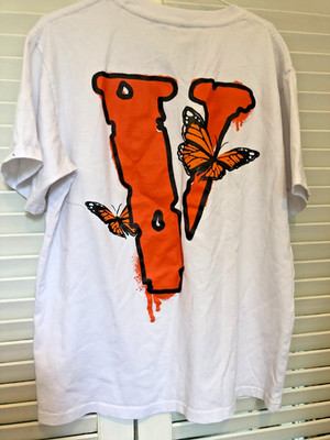 VLONE Legends Never Die Juice Wrld Butterfly White Men's Cotton T-Shirt L