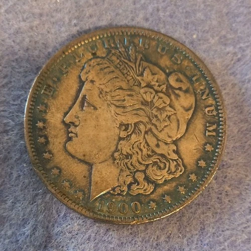 1900 Morgan Silver Dollar Circulated US $1 Coin 0.9 Fineness Business Strike