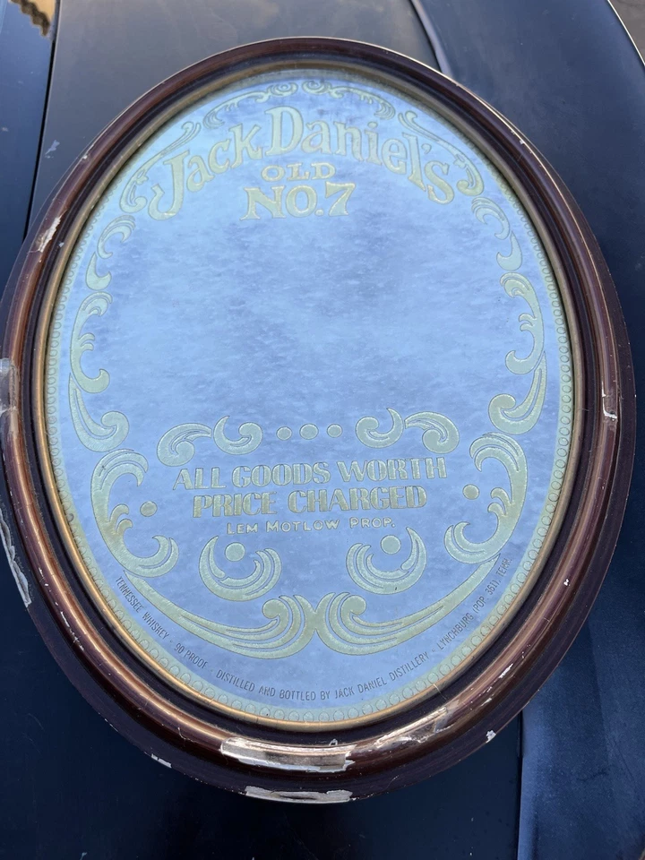 un Jack Daniel's Old No. de colección Letrero espejo barra oro ovalado 7. Buen estado Foto 4 de 4