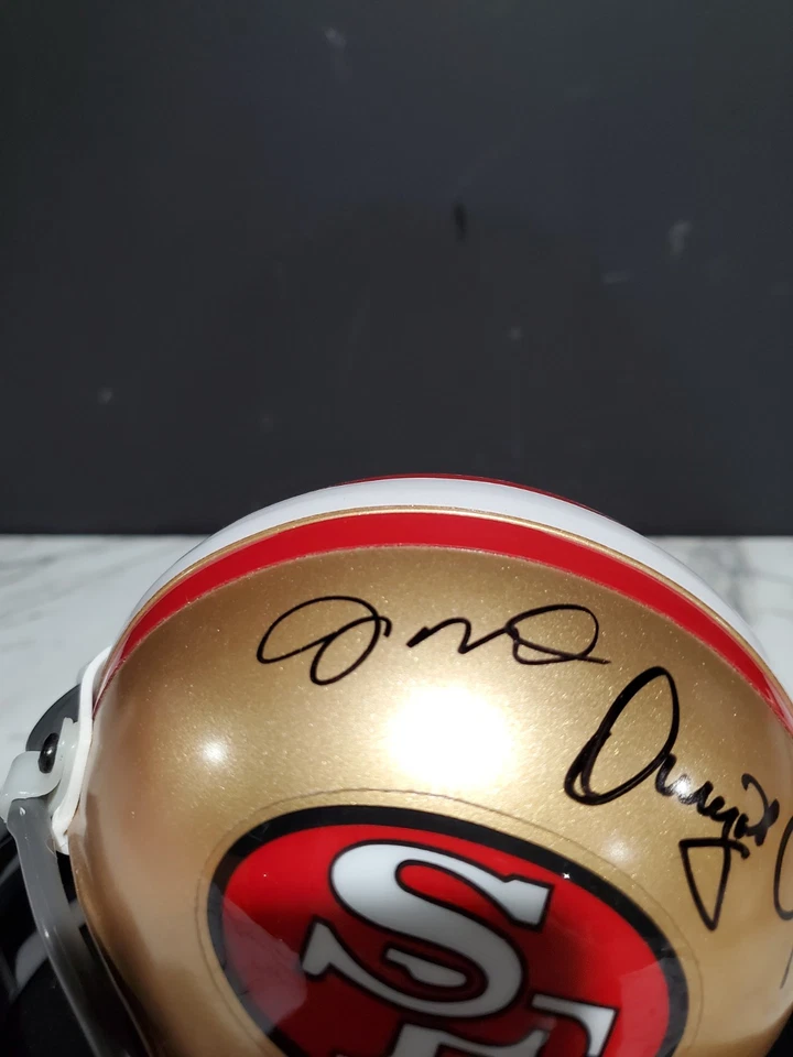 Signed Dwight Clark Joe Montana Mini Helmet San Francisco 49ers Upper Deck COA - Image 2 of 4