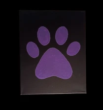 Handpainted Purple Paw Print Original Acrylic Painting On Canvas Wall Decor