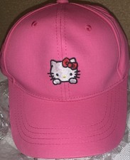 Hello Kitty Baseball Cap Pink Embroidered Adjustable Hat Women Girls Gift- Pink