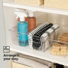 LIVIVO 3 Small Clear Storage Tubs Stackable Fridge Freezer Pantry Organisers