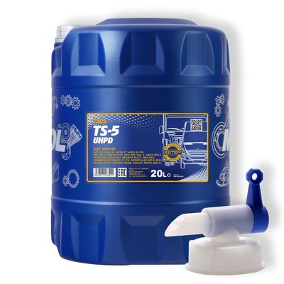 20L Mannol TS-5 UHPD 10W-40 Motoröl LKW Öl ACEA A3/B4 MB 228.3 MAN + Auslaufhahn
