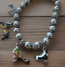 Hockey Theme Bangle Bracelet Skate , Skater ,Sticks , Net ,Charms Stretchable