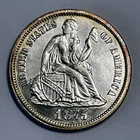 1875 US 5C Seated Liberty Half Dime Coin