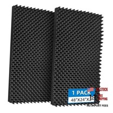 1 Pcs Sound Proof Foam Panels 48" 24" 2" Quick-Recovery Soundproof 1Pack Black