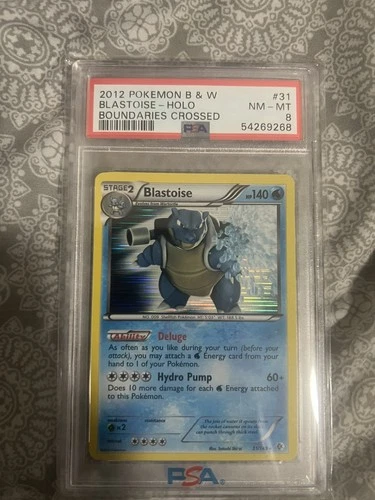 2012 Pokémon Black & White Boundaries Crossed Blastoise Holo #31/149 PSA 8