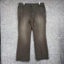 Dockers Pants Mens 36x32 Olive Green D3 Classic Fit Flat Front Utility Chino