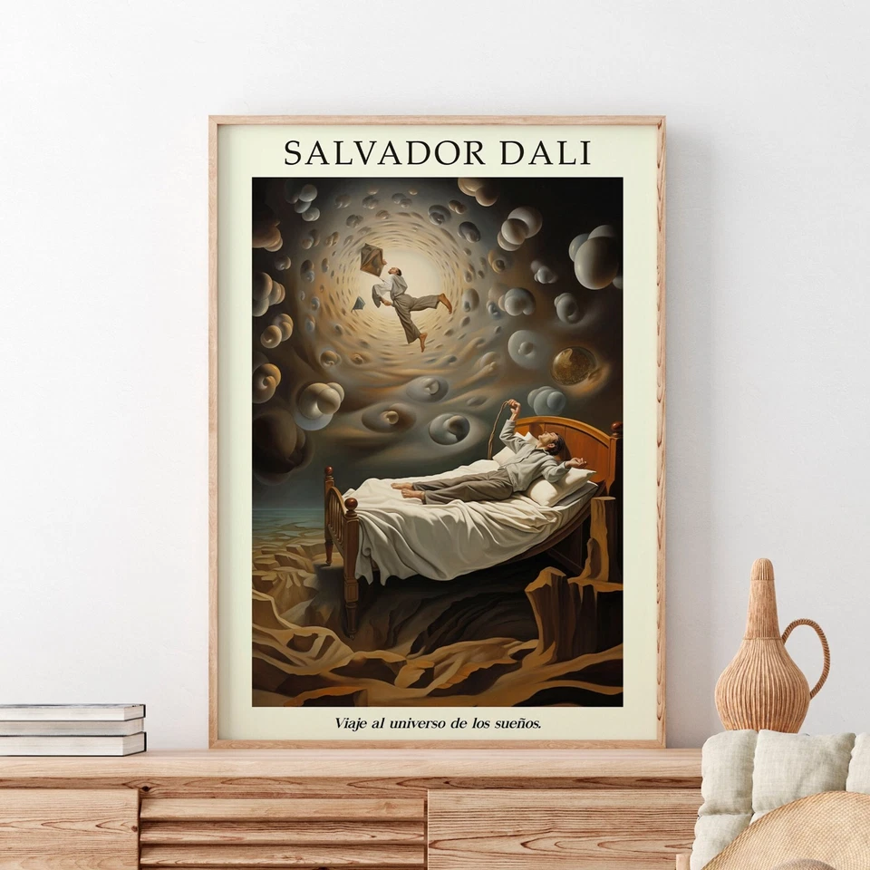 Impresión de Salvador Dalí, póster de viajero de ensueño, arte surrealista, arte de pared de Dalí Foto 2 de 4