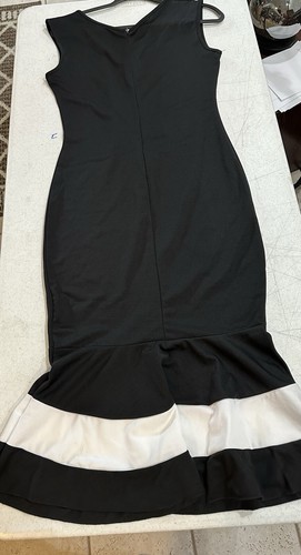 Women’s Black Sleeveless Cocktail Dress Evening Gown Cops Bottom (L) - Picture 6 of 6