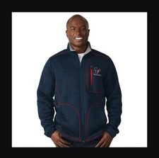 New Official NFL G-III Houston Texans Sherpa Lined Full-Zip Sweater 