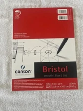 NEW 15 page Canson Foundation Series Bristol Pad 9x12" Acid Free 100lb smooth!