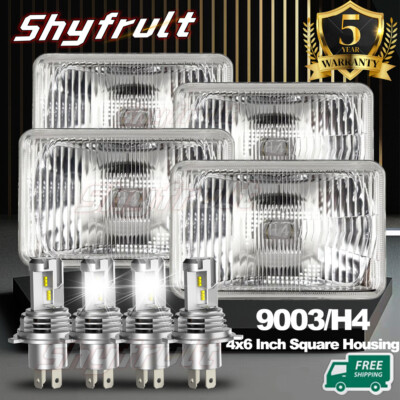 4X Approved 4x6'' 100W LED Headlights for Peterbilt Kenworth Freightliner
