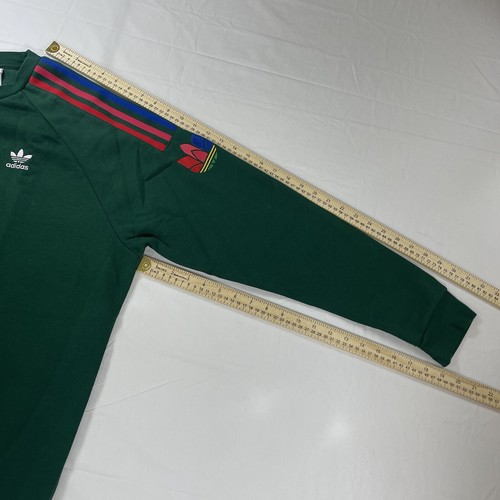 Adidas Men's XL Sweatshirt Adicolor 3D Trefoil Crewneck 3 Stripes Green GF0224 - Picture 9 of 19