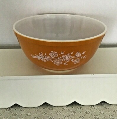 Vintage Pyrex Butterfly Gold #403 Mixing Nesting Bowl Qt