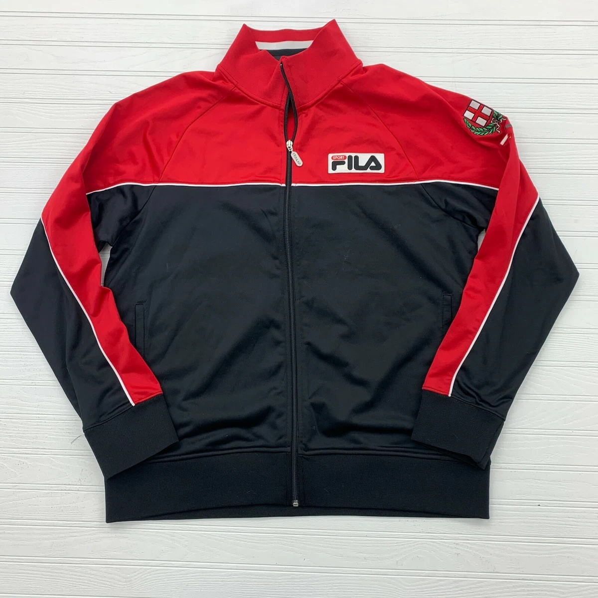 FILA Sport Full Zip FILA Sport Patch Black Red Jacket Adult Size L