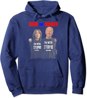Dumb And Dumber Haris And Biden Vote For Trump 2024 Unisex Hooded Sweatshirt