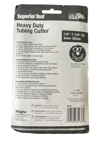 Superior Tool Heavy Duty Tubing Cutter 1/8" 1 1/8" 3mm-30mm NEW - Picture 2 of 4