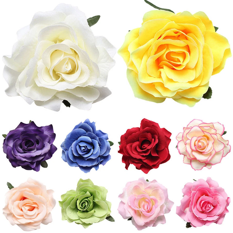 Large Rose Flower Hairpin Brooch Wedding Bridesmaid Accessories Hair Clip DIY - Image 3 of 4