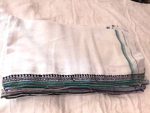 5 Piezas Toalla de Baño Khadi Khadi Hilada a Mano Tejida a Mano Patrón Envoltura Scraf Foto 2 de 3