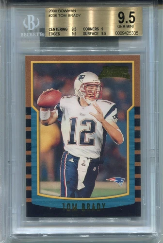 2000 Bowman Tom Brady Rookie Card BGS 9.5 Gem Mint Graded Football #236