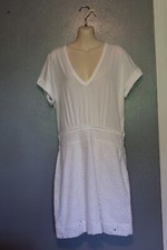 NWT Veronica Beard Jeans White Eyelet Jiya Combo Cotton Dress Small