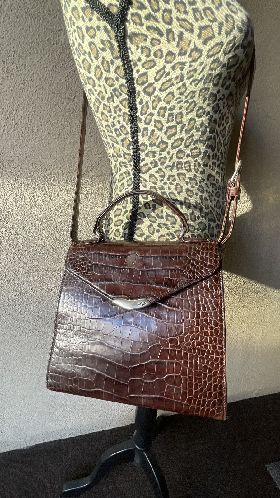 Vintage Ralph Lauren Leather Silver Brown Bag 1967 image 5