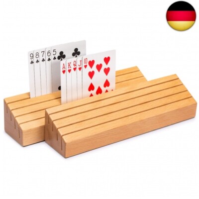 Yellow Mountain Imports Spielkartenhalter aus Massivem Buchenholz - 2er-Set