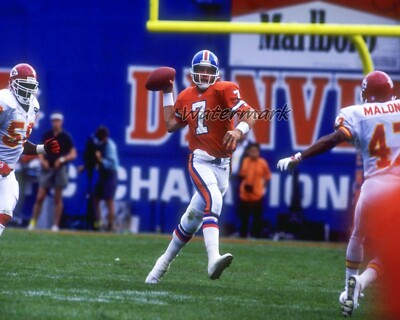#ad NFL Denver Broncos QB John Elway Under Pressure Game Action Color 8 X 10 Photo $5.99